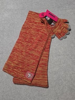San Francisco 49ers Scarf & Gloves Set Fangear Gift NFL